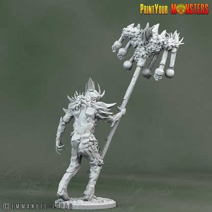 Rock Soldier Bannerman Miniature | Standard-Bearer of Elemental Might - Plague Miniatures