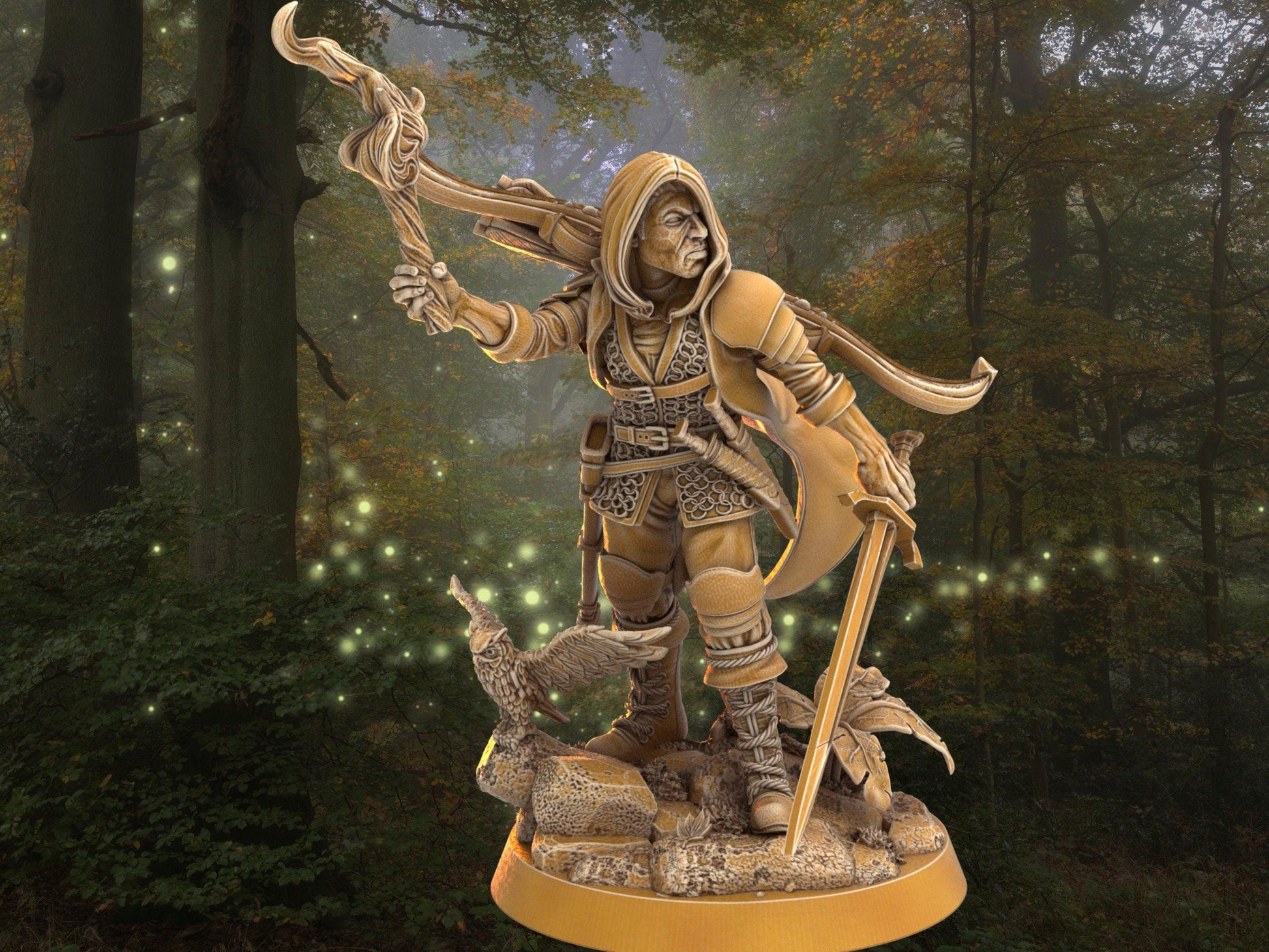 Rogue Miniature - Rowan Grovewalker | Ranger Miniature | Dragon's Forge | 32mm DnD 5e Tabletop Gaming DnD Miniature | Dungeons and Dragons - Plague Miniatures