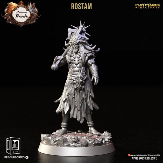 Rostam Miniature | Iranian Hero God Warrior for Tabletop Adventures | 32mm Scale - Plague Miniatures
