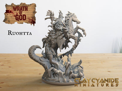 Ruohtta Miniature | Ice Elemental Guardian Sculpture | 32mm Scale - Plague Miniatures