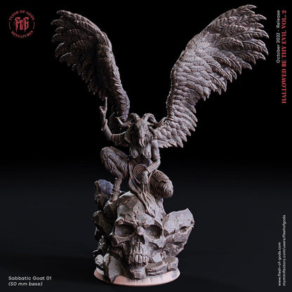 Sabbatic Goat miniature Monster miniature | 50mm Base | DnD Miniature Dungeons and Dragons DnD 5e miniature wargaming demonic miniature - Plague Miniatures