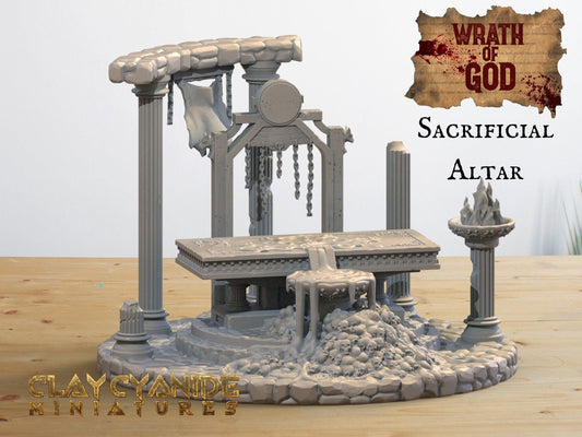 Sacrificial Altar Miniature | Wargaming Terrain Ruins Set | 32mm Scale - Plague Miniatures