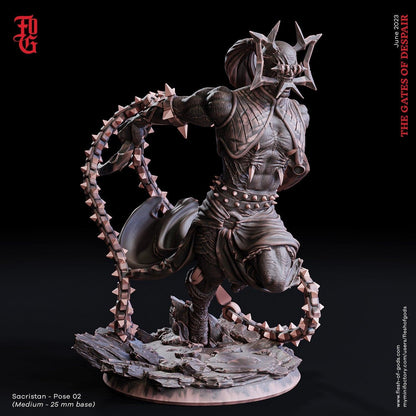 Sacristan Miniature | Guardian of the Faith Warrior Miniature | Tabletop Gaming Figurine | 32mm Scale - Plague Miniatures