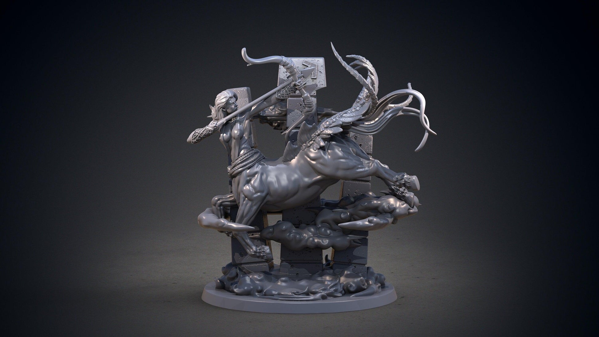 Sagittarius Zodiac Miniature | Centaur Archer for Tabletop Adventures | 32mm Scale - Plague Miniatures