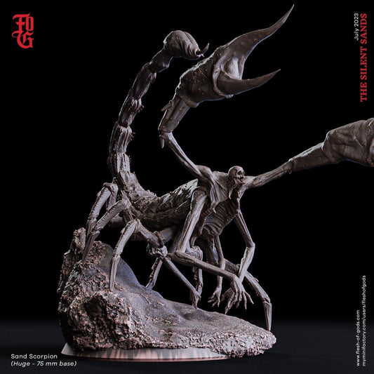 Sand Scorpion Miniature | Large Monstrous DnD Figure for Desert Adventures | 75mm Base - Plague Miniatures
