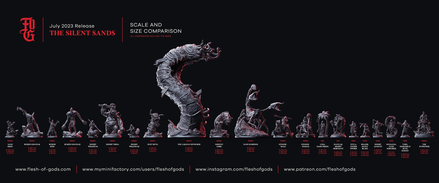 Sand Scorpion Miniature | Large Monstrous DnD Figure for Desert Adventures | 75mm Base - Plague Miniatures