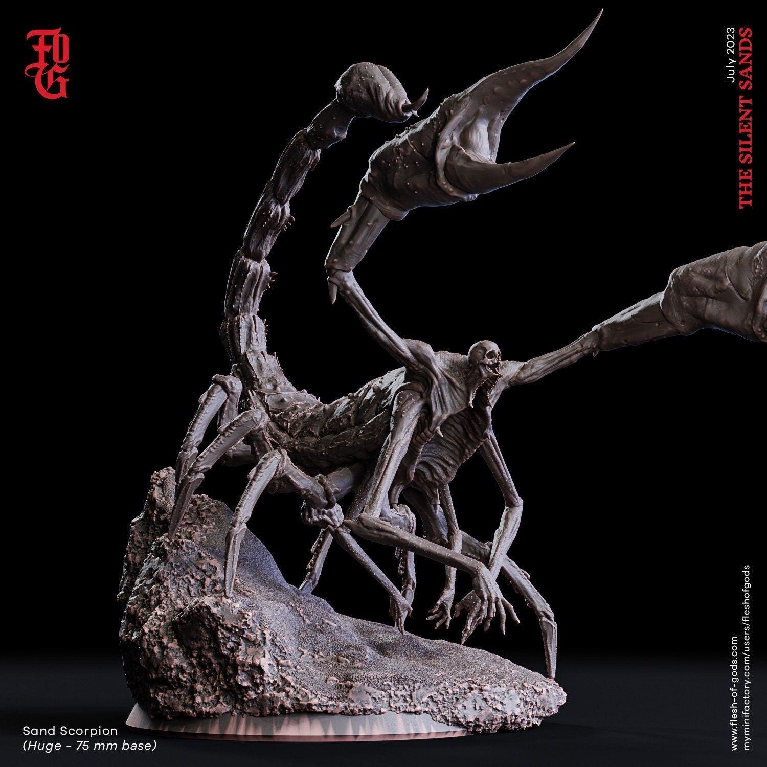 Sand Scorpion Miniature | Large Monstrous DnD Figure for Desert Adventures | 75mm Base - Plague Miniatures