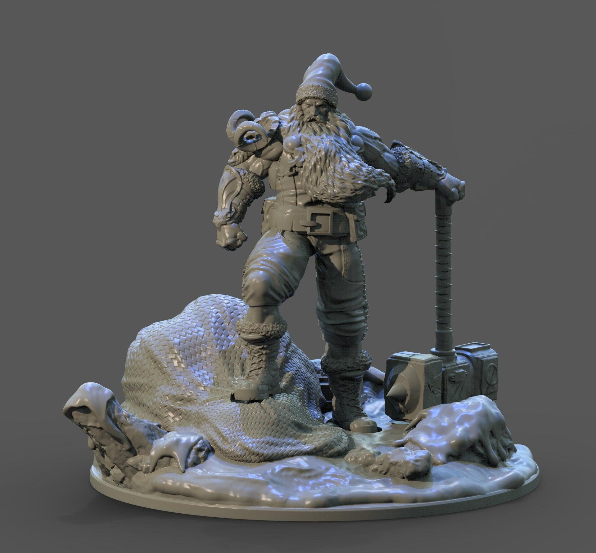 Santa Claus Christmas Miniature | Twisted Festive Figure for Holiday Gaming | 32mm Scale - Plague Miniatures