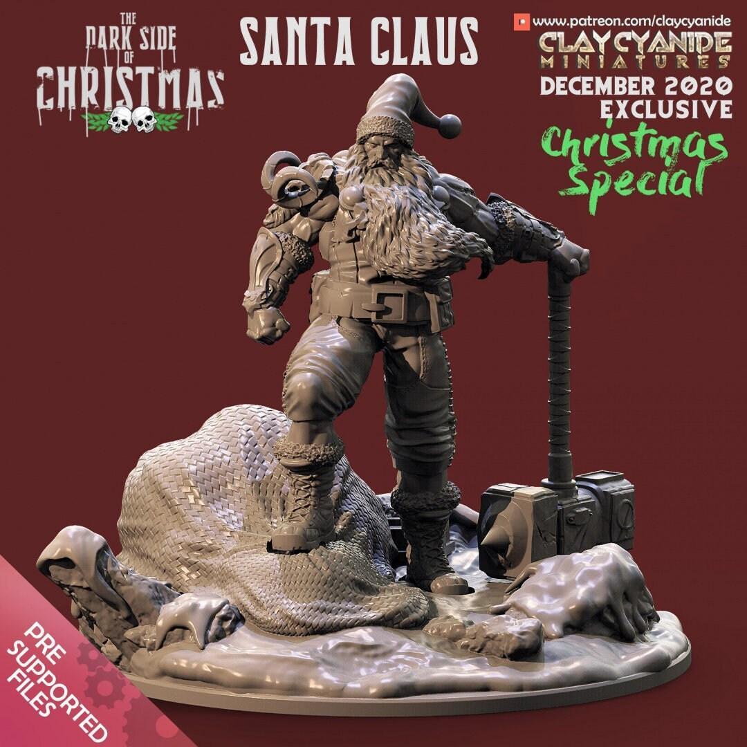 Santa Claus Christmas Miniature | Twisted Festive Figure for Holiday Gaming | 32mm Scale - Plague Miniatures