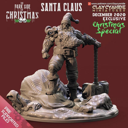 Santa Claus Christmas Miniature | Twisted Festive Figure for Holiday Gaming | 32mm Scale - Plague Miniatures