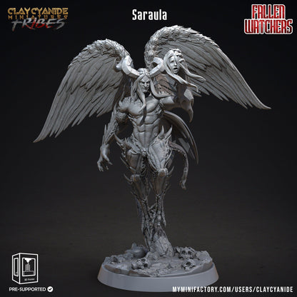 Saraula, Flying Demon Miniature | Winged Harbinger of Darkness | 32mm Scale - Plague Miniatures