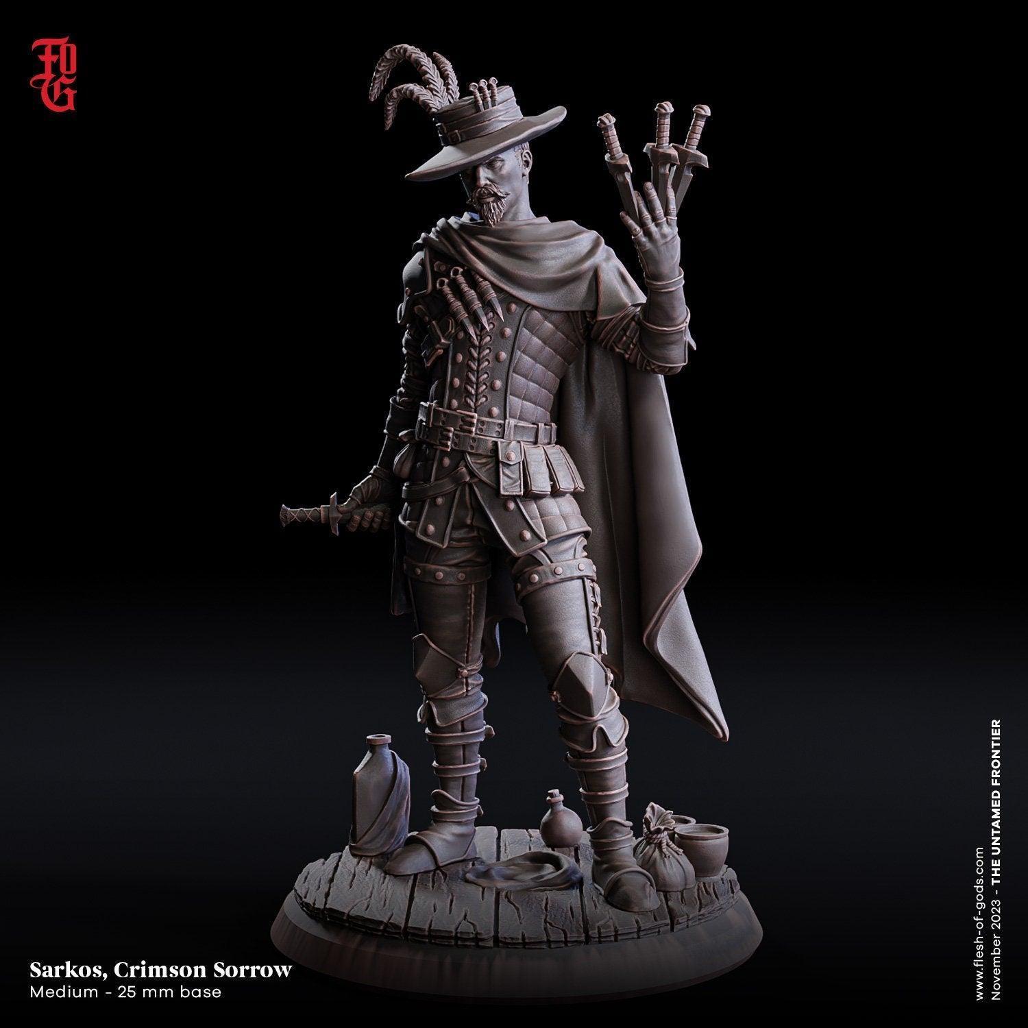 Sarkos, the Crimson Sorrow | Outlaw Bust Display for Wild West Decor - Plague Miniatures