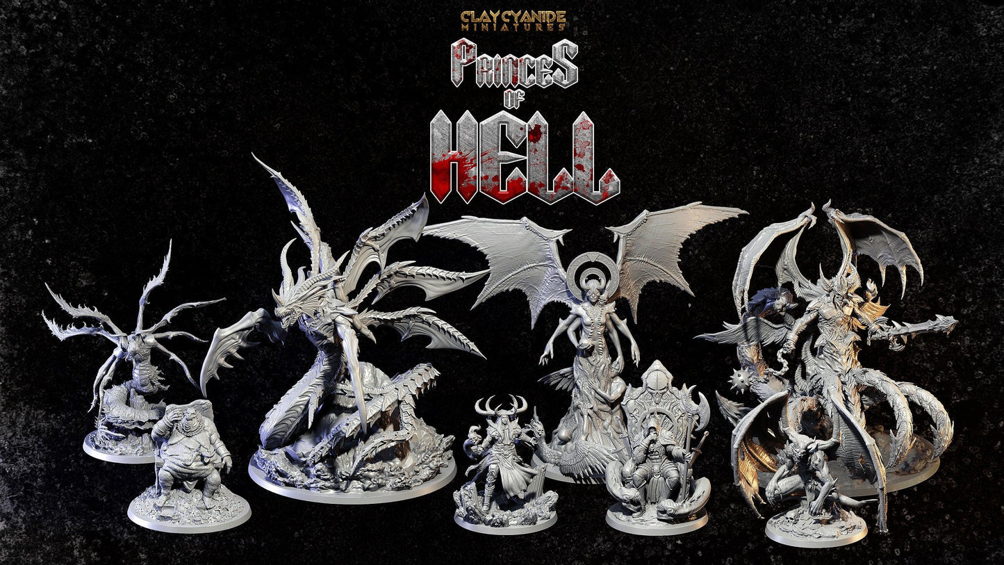 Sathanas Miniature | Clay Cyanide | Princes of Hell | Tabletop Gaming | DnD Demon Miniature | Dungeons and Dragons DnD 5e Satan - Plague Miniatures shop for DnD Miniatures