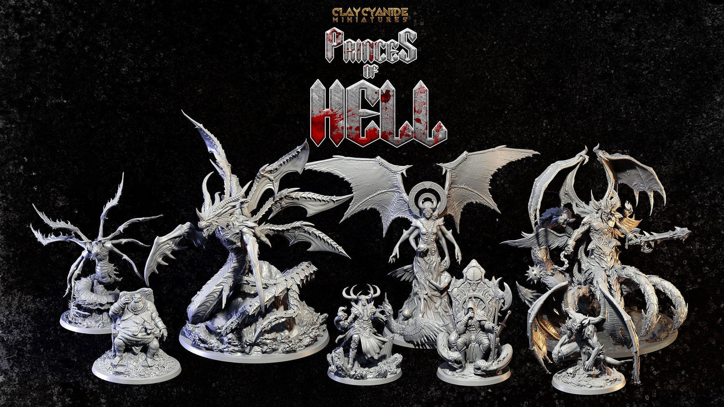 Sathanas Miniature | Winged Demon Overlord - Lord of Insectile Legions | 32mm Scale - Plague Miniatures