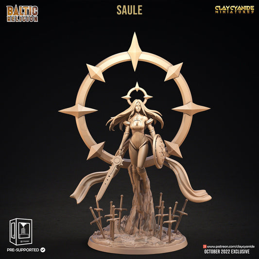 Saule miniature | Clay Cyanide | Baltic Mythology | Tabletop Gaming | DnD Miniature | Dungeons and Dragons, DnD 5e - Plague Miniatures shop for DnD Miniatures