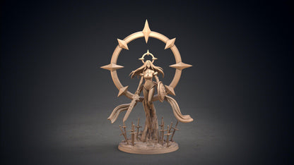 Saule Sun Goddess Miniature | Radiant Guardian of Life | 32mm Scale - Plague Miniatures