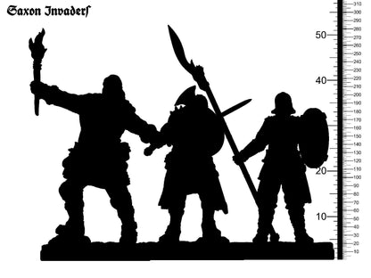 Saxon Invader Miniatures Set | Warriors with Axe, Sword, and Pike for Tabletop Wargaming | 32mm Scale - Plague Miniatures