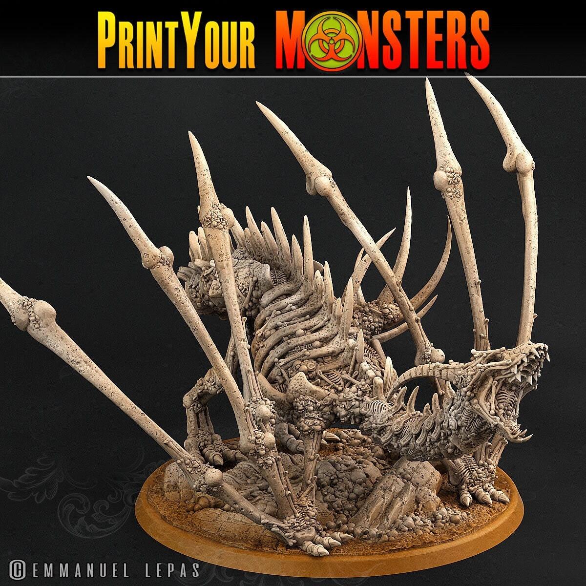 Screaming Bone Dragon Miniature | DnD Dragon for Dungeons and Dragons Tabletop Gaming - Plague Miniatures