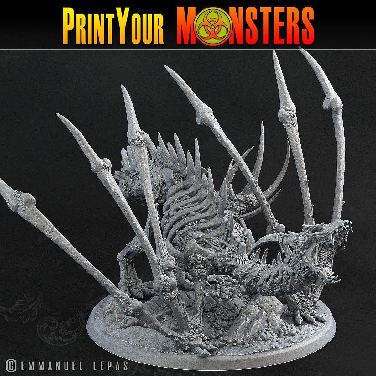 Screaming Bone Dragon Miniature | DnD Dragon for Dungeons and Dragons Tabletop Gaming - Plague Miniatures