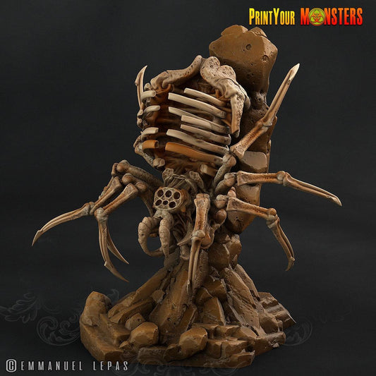 Screaming Bone Spider Miniature | Undead Arachnid DnD Figurine | 50mm Base - Plague Miniatures