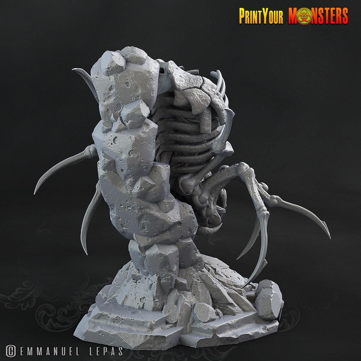 Screaming Bone Spider Miniature | Undead Arachnid DnD Figurine | 50mm Base - Plague Miniatures