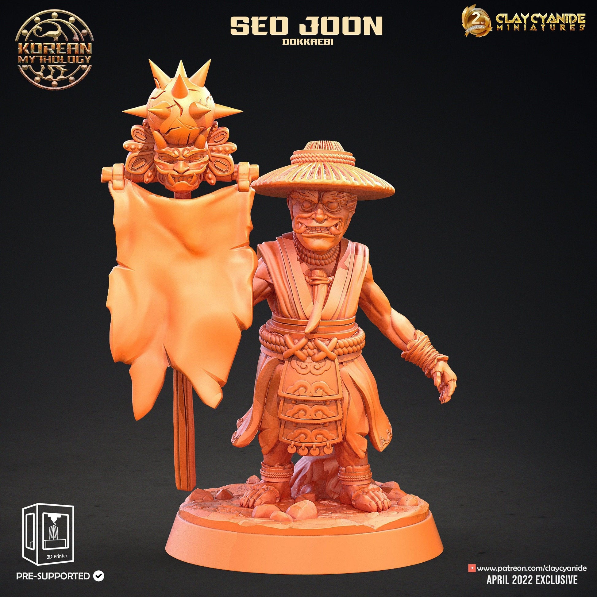 Seo Joon Dokkaebi Goblin Miniatures Set | 5 Unique Figures from Korean Folklore for Tabletop RPGs | 32mm Scale - Plague Miniatures