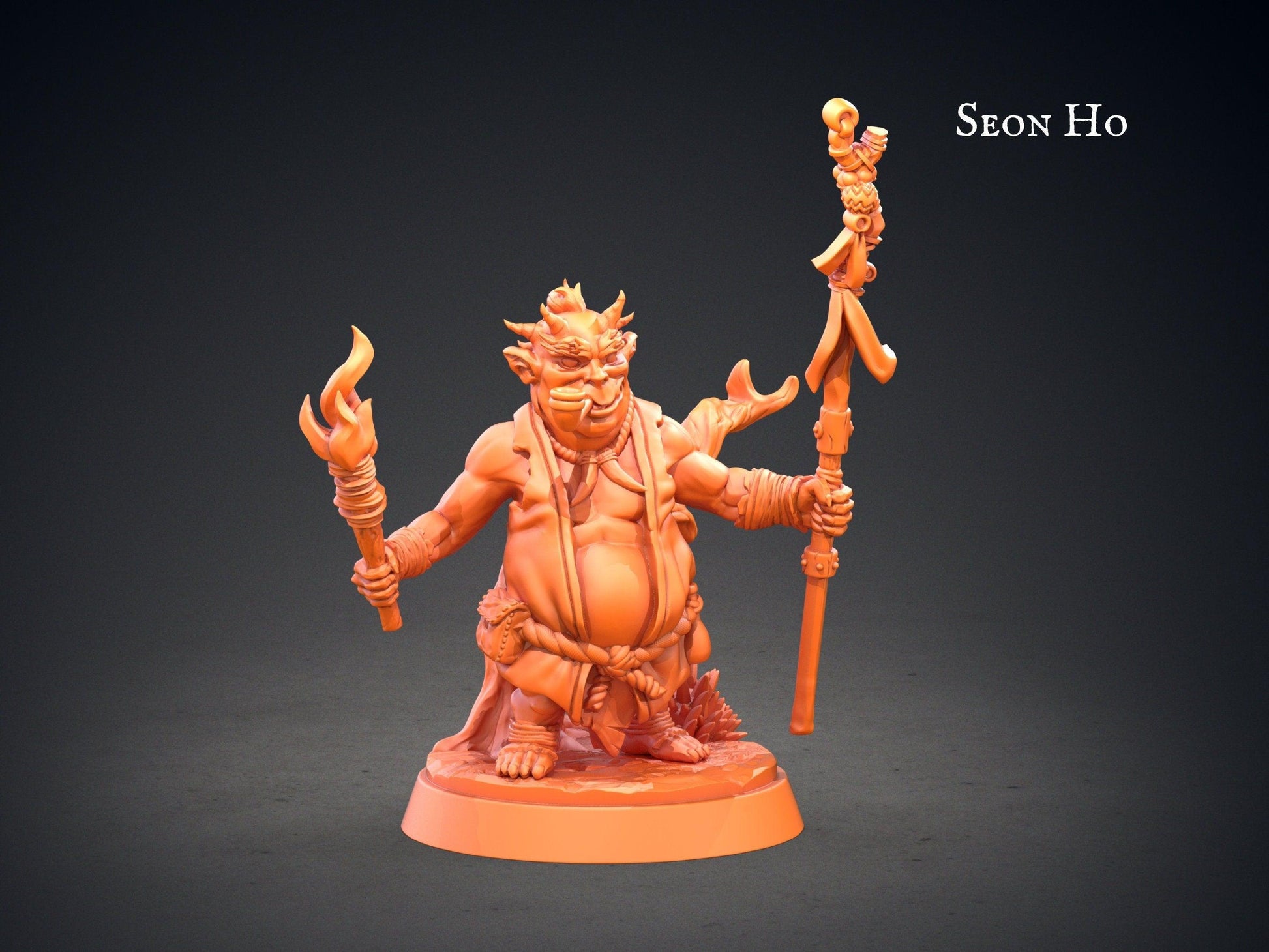 Seon Ho Dokkaebi Goblin Miniatures Set | 5 Unique Figures from Korean Folklore for Tabletop RPGs | 32mm Scale - Plague Miniatures