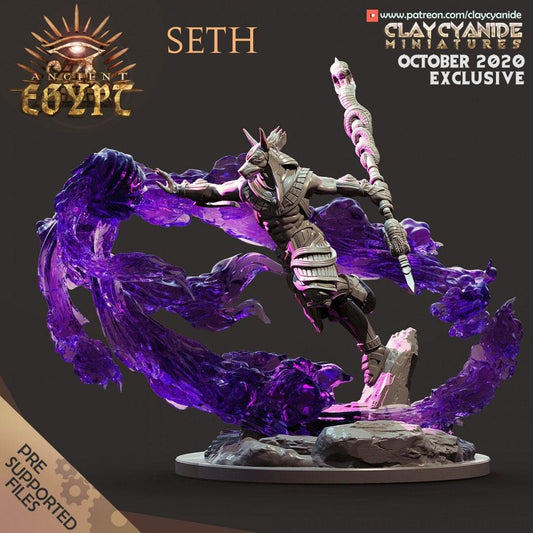 Seth Ancient Egypt Miniature | Egyptian God Miniature for Dungeons and Dragons | 32mm Scale - Plague Miniatures shop for DnD Miniatures