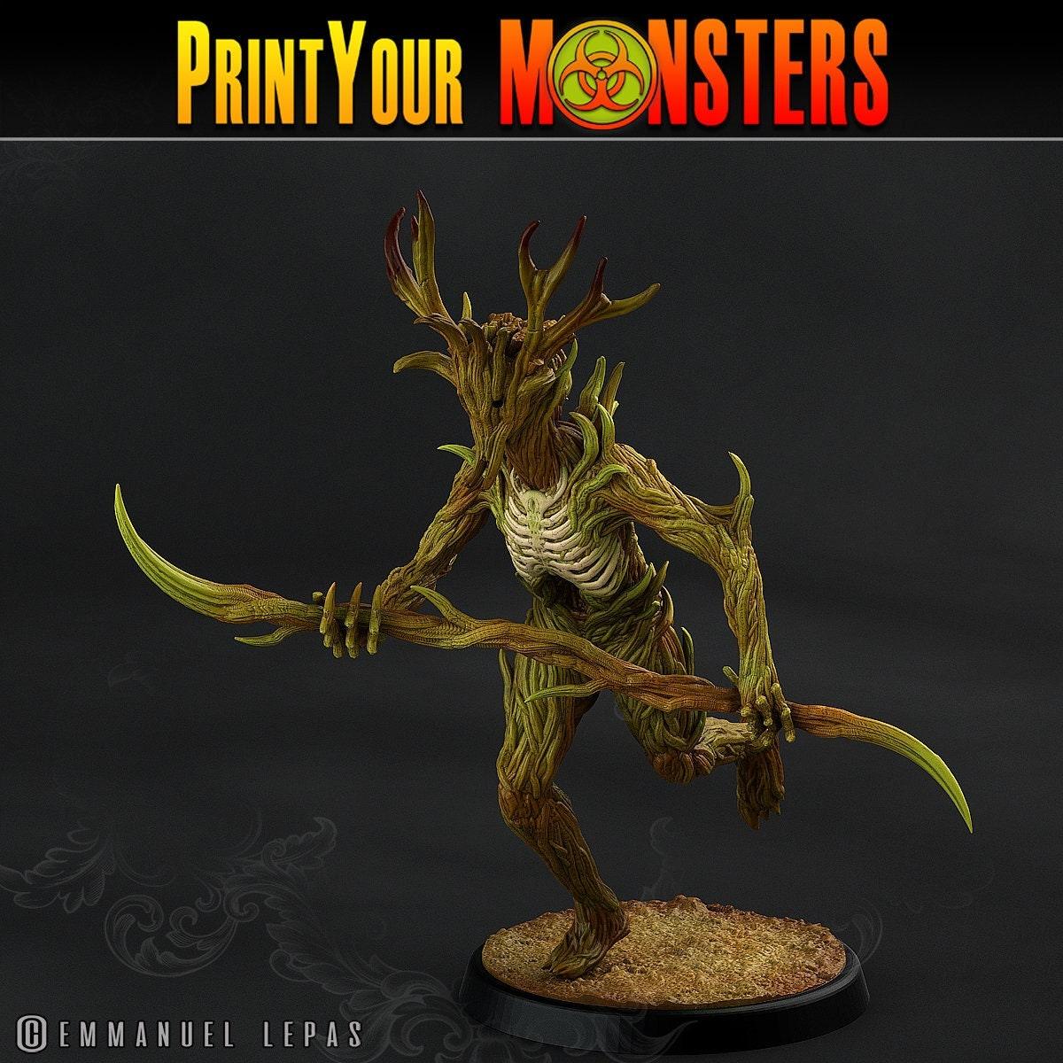 Shadowed Fugitive Miniature | Masked Dark Tree Man in Mid-Stride - Plague Miniatures