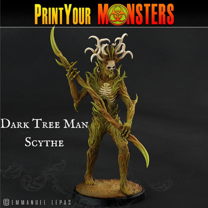 Shadowwood Sentinel Miniature | Dark Tree Man Champion Mounted on Stag Figurine - Plague Miniatures
