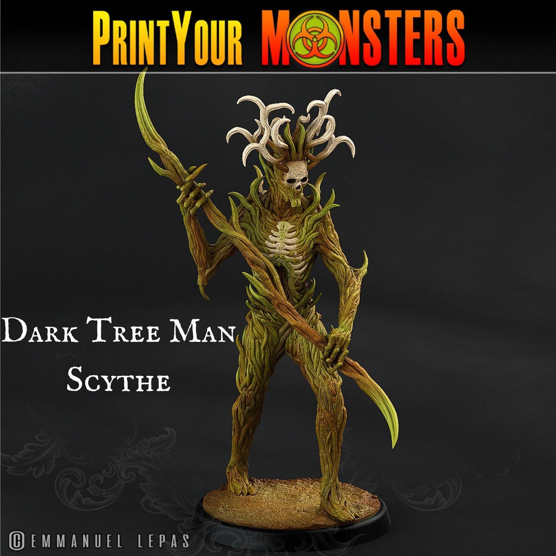 Shadowwood Sentinel Miniature | Dark Tree Man Champion Mounted on Stag Figurine - Plague Miniatures