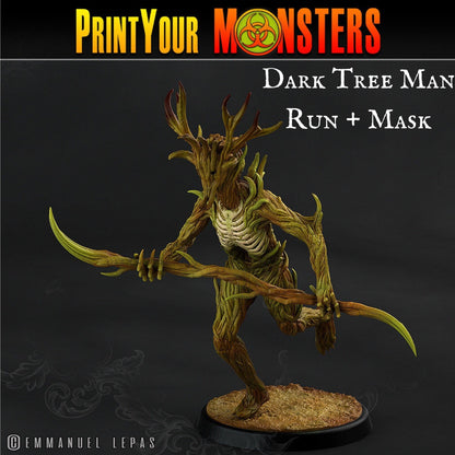 Shadowwood Sentinel Miniature | Dark Tree Man Champion Mounted on Stag Figurine - Plague Miniatures