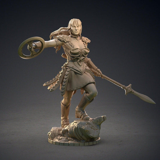 Sheena Female Warrior Miniature | DnD 5e Dungeons and Dragons Miniature - Plague Miniatures shop for DnD Miniatures