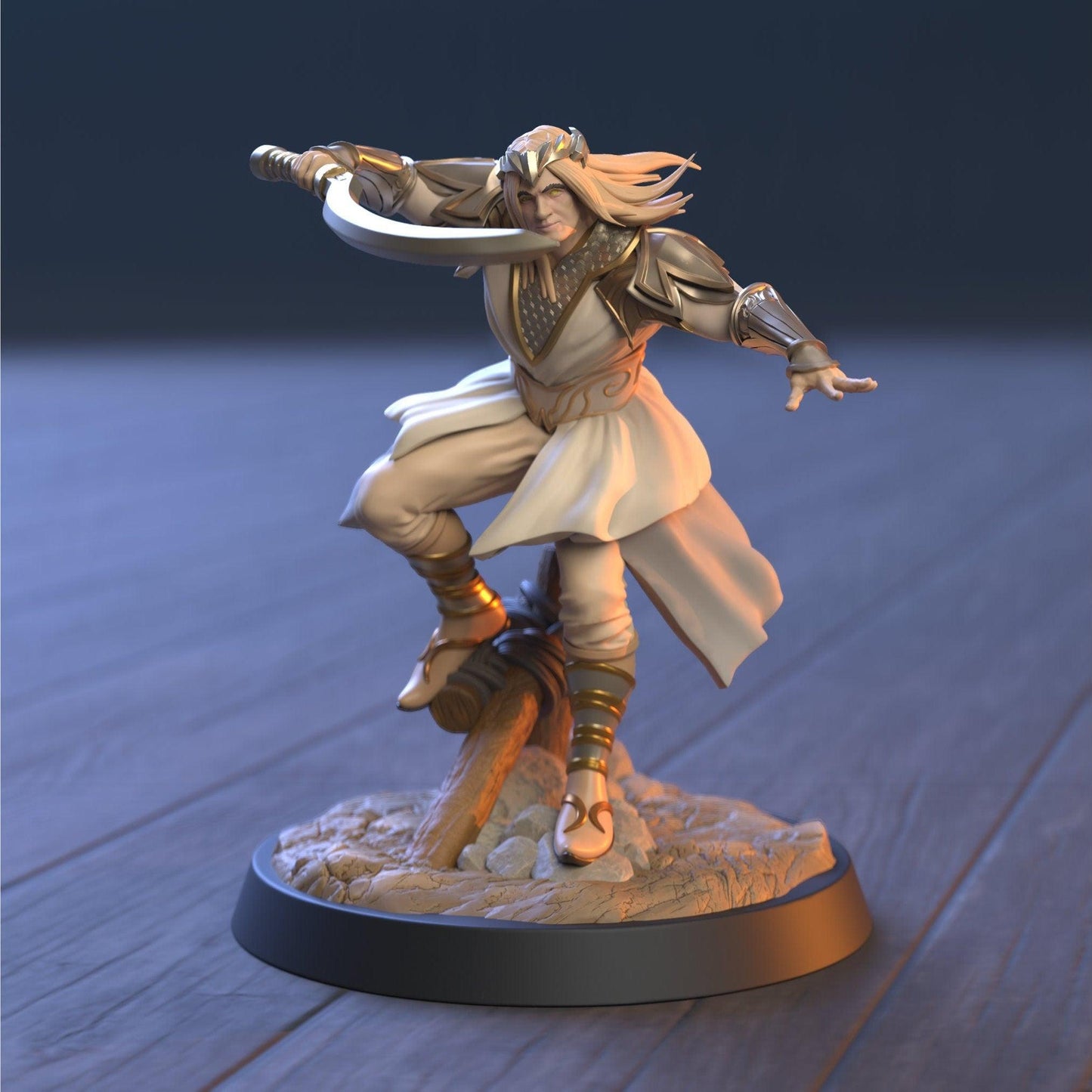 Shelebrimdor, the Elven Warrior Miniature for Fantasy Tabletop Games | 32mm Scale - Plague Miniatures