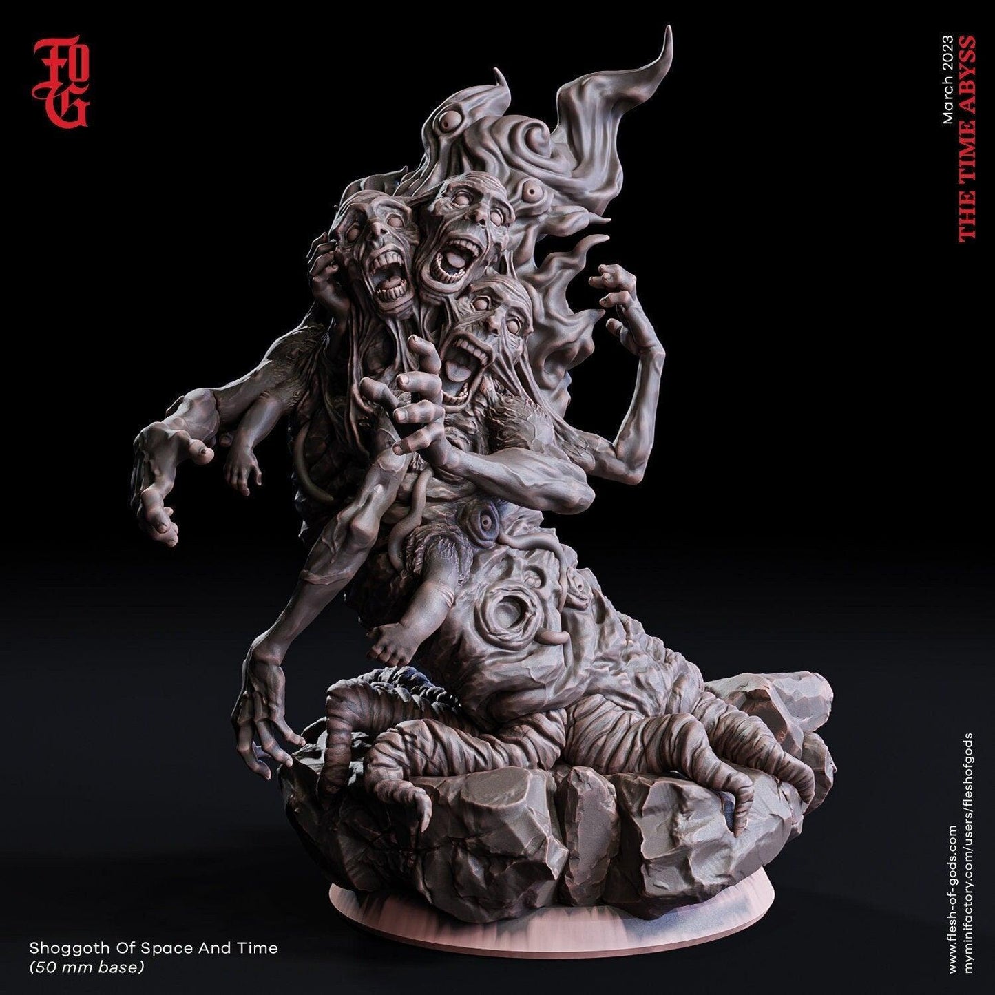Shoggoth of Space and Time Miniature | Eldritch Horror for Dungeons and Dragons | 50mm Base - Plague Miniatures