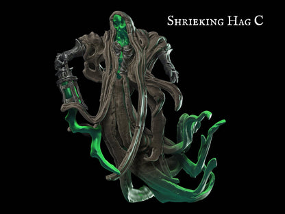 Shrieking Hag Miniature - 28mm scale Tabletop gaming DnD Miniature Dungeons and Dragons, dnd 5e wargaming dungeon master gift - Plague Miniatures shop for DnD Miniatures