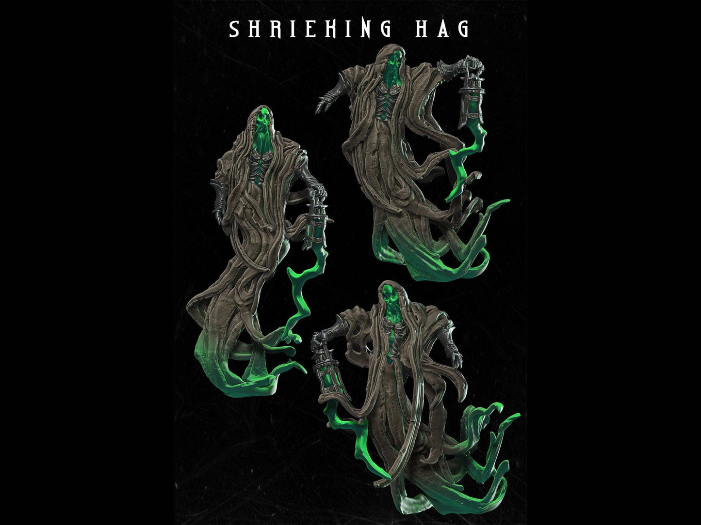 Shrieking Hag Miniature Skeleton - 28mm scale Tabletop gaming DnD Miniature Dungeons and Dragons, Wa dnd 5e wargaming dungeon master gift - Plague Miniatures