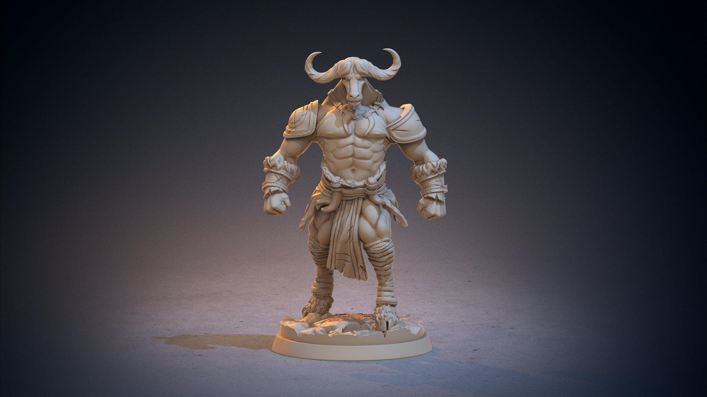 Sikanplor Miniature | Minotaur Horde Figurine for DnD Battles | 32mm Scale - Plague Miniatures