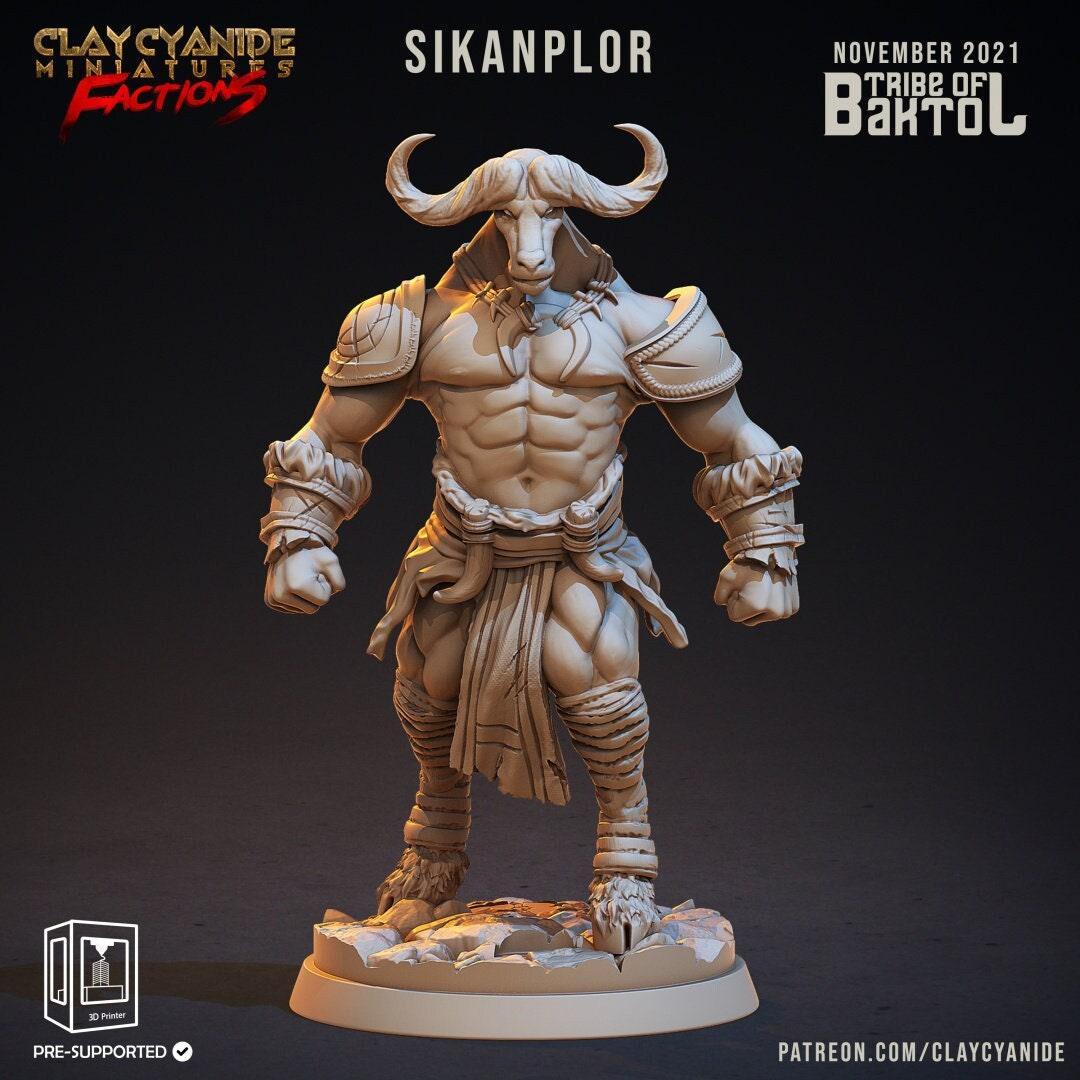 Sikanplor Miniature | Minotaur Horde Figurine for DnD Battles | 32mm Scale - Plague Miniatures