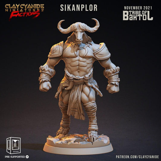 Sikanplor Miniature | Minotaur Horde Figurine for DnD Battles | 32mm Scale - Plague Miniatures