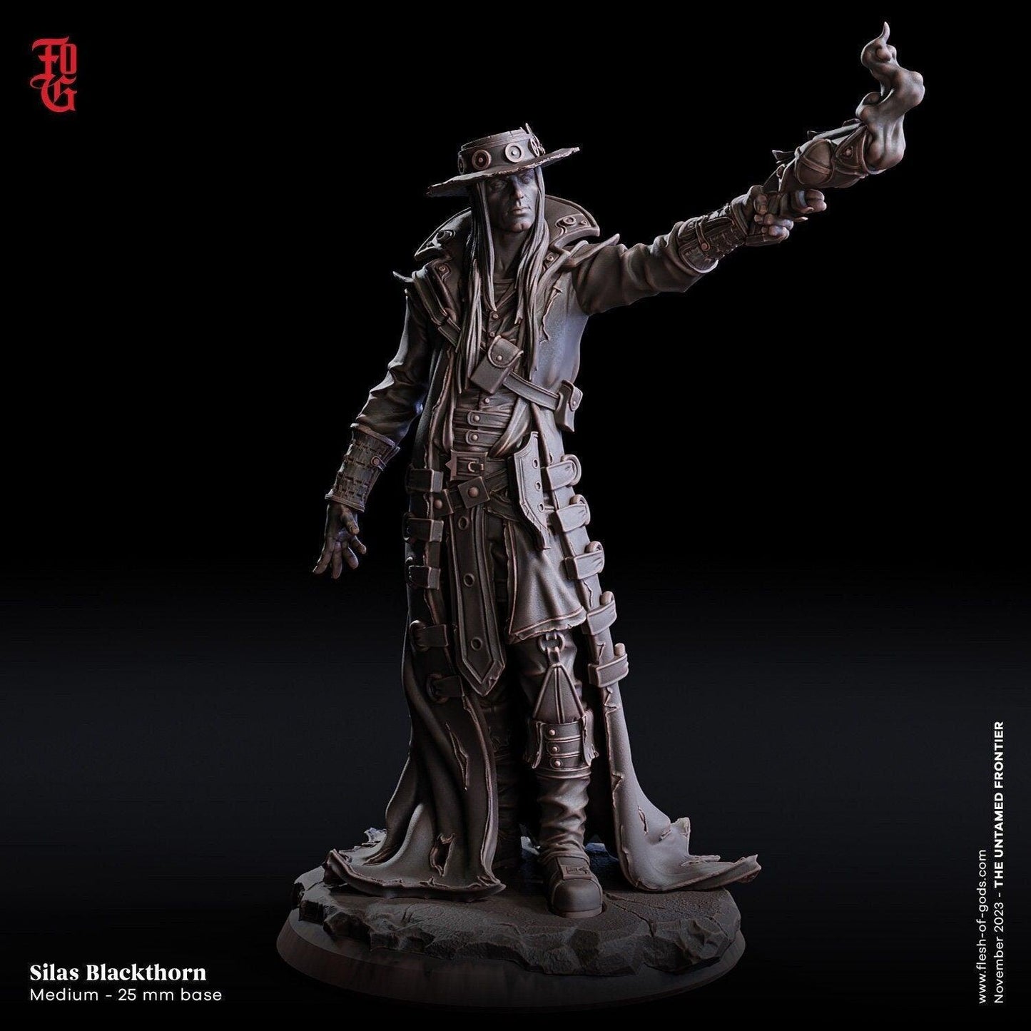 Silas Blackthorn | Outlaw Bust Statue for Wild West Cowboy Gunslinger Decor - Plague Miniatures