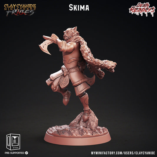 Skima Werecat Miniature | Feline Hybrid Shapeshifter for Tabletop RPGs | 32mm Scale - Plague Miniatures