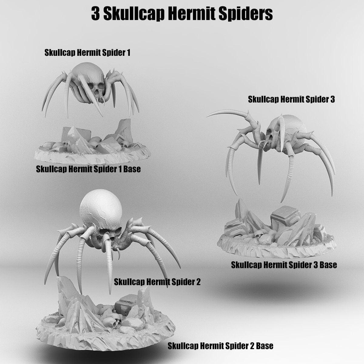 Skullcap Hermit Spider Miniature Faerun monster | Print Your Monsters | Tabletop gaming | DnD Miniature | Dungeons and Dragons DnD 5e - Plague Miniatures