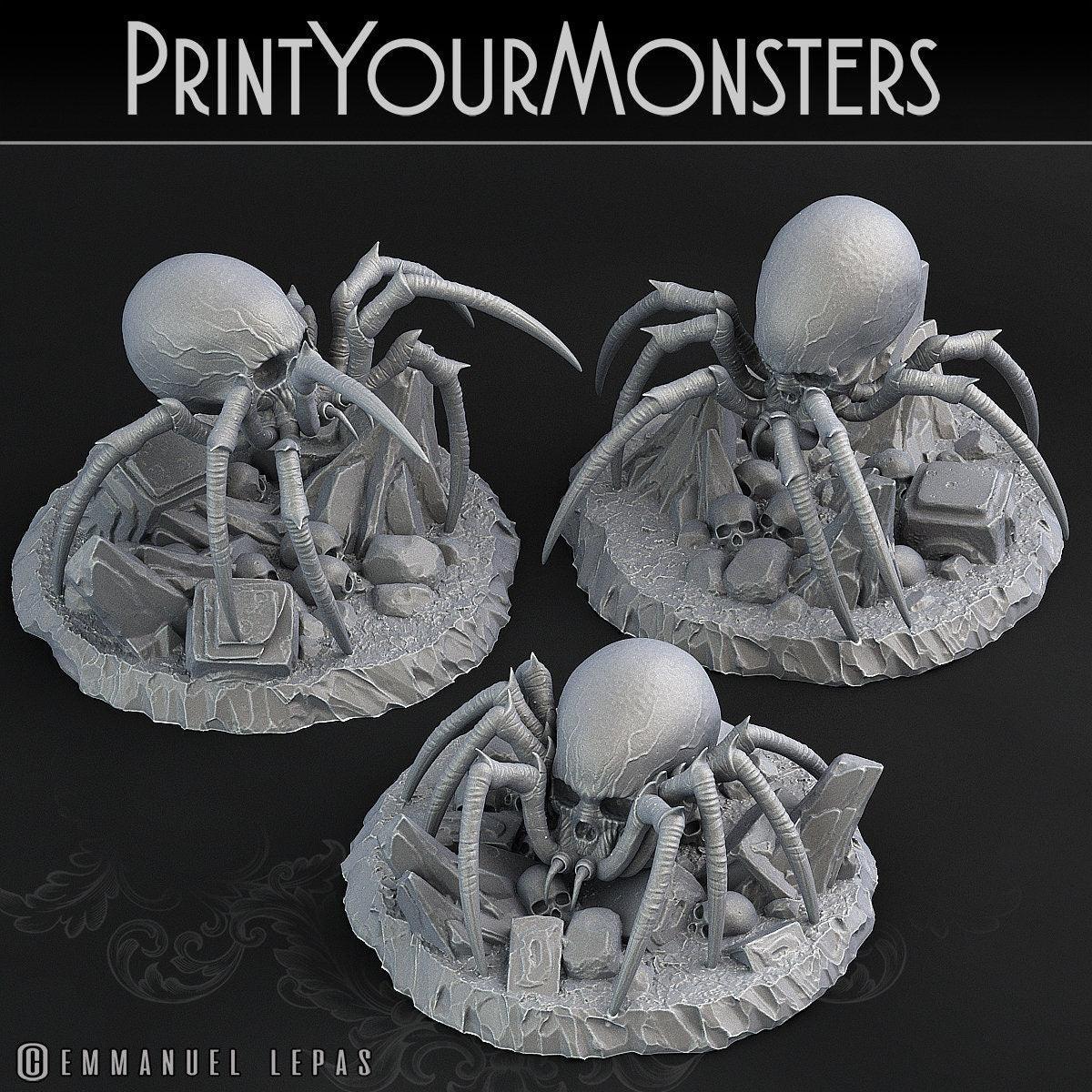 Skullcap Hermit Spider Miniature Faerun monster | Print Your Monsters | Tabletop gaming | DnD Miniature | Dungeons and Dragons DnD 5e - Plague Miniatures