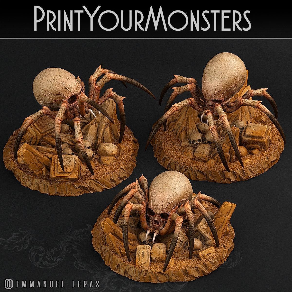 Skullcap Hermit Spider Miniature Faerun monster | Print Your Monsters | Tabletop gaming | DnD Miniature | Dungeons and Dragons DnD 5e - Plague Miniatures