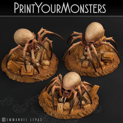 Skullcap Hermit Spider Miniature Faerun monster | Print Your Monsters | Tabletop gaming | DnD Miniature | Dungeons and Dragons DnD 5e - Plague Miniatures
