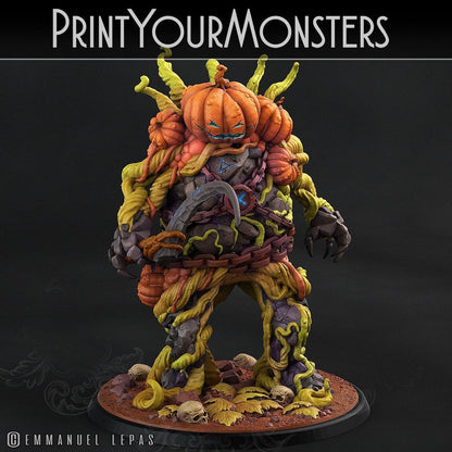 Smiling Killer Pumpkin Miniature | Menacing Grin of Halloween Havoc - Plague Miniatures