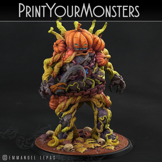 Smiling Killer Pumpkin Miniature | Menacing Grin of Halloween Havoc - Plague Miniatures