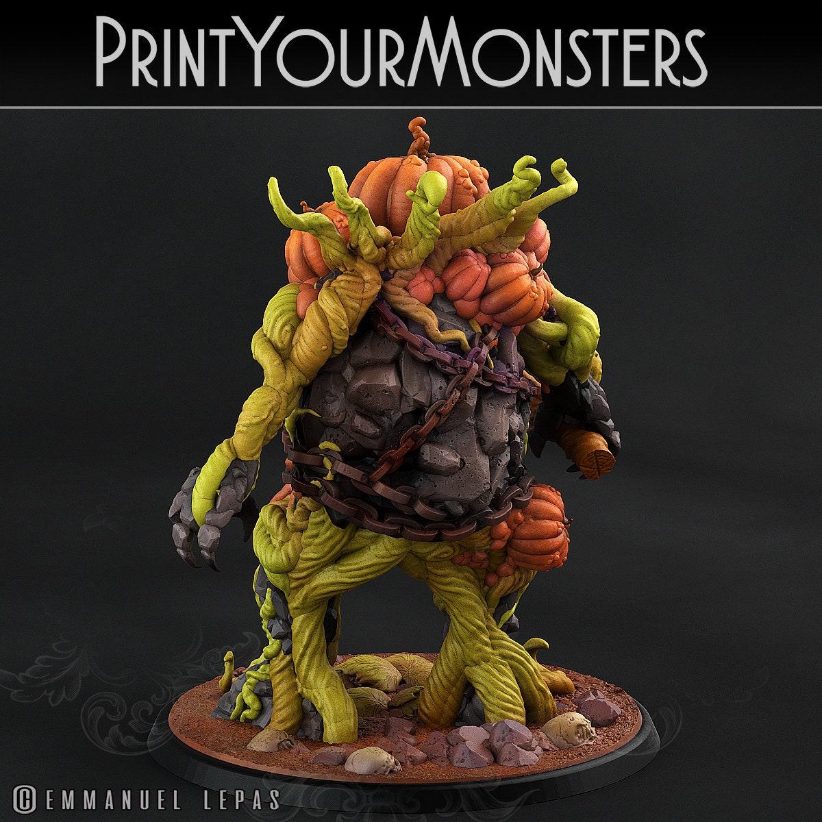 Smiling Killer Pumpkin Miniature | Menacing Grin of Halloween Havoc - Plague Miniatures