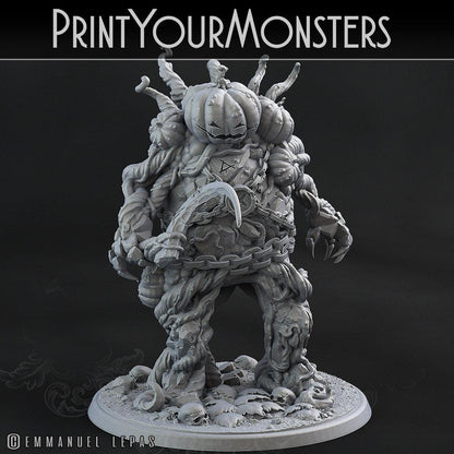 Smiling Killer Pumpkin Miniature | Menacing Grin of Halloween Havoc - Plague Miniatures